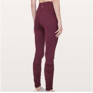 Lululemon Runched Leg Tight Dark Adobe Burgundy Size 4